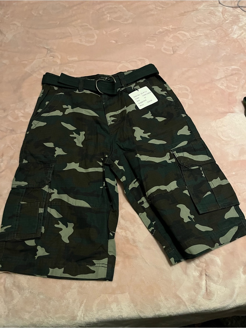 Men's Camouflage Cargo Shorts - Green Camo Utility Shorts